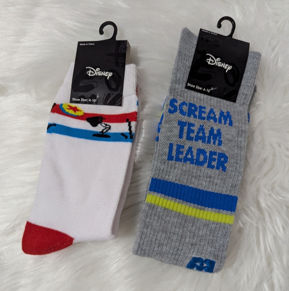 Disney Pixar Lamp Ball Socks Adult Unisex & Monster's Inc Scream Team Leader New